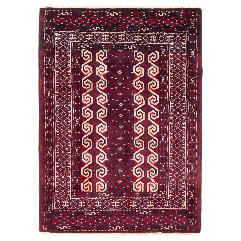 ECARPETGALLERY Hand-knotted Teimani Navy Wool Rug - 2'10 x 4'3