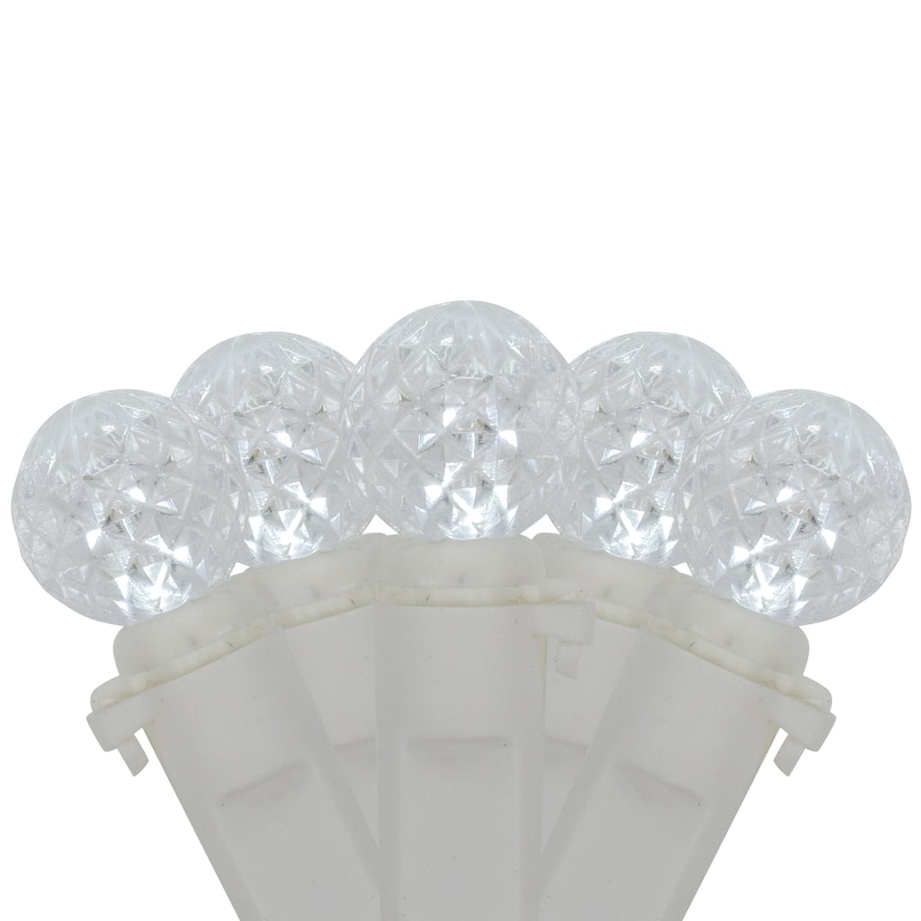 LED G12 Berry Christmas Lights - Pure White - 16' White Wire - 50ct