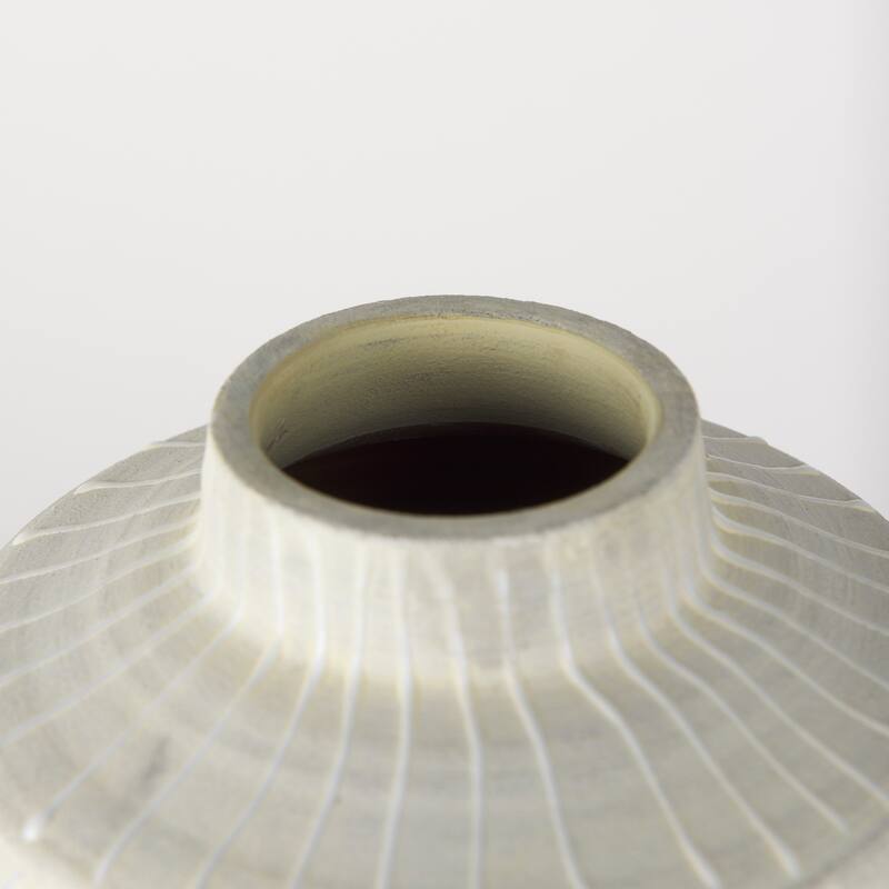 Blume Off-White And Gray Textured Ceramic Vase