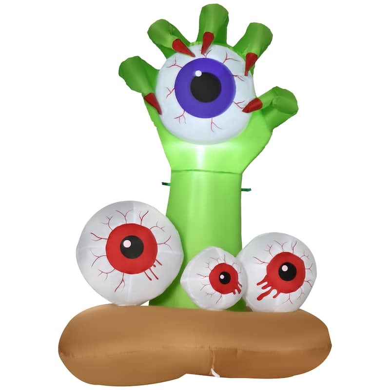 Outsunny 4' Hand Clutching Eyeball Halloween Decoration