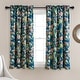 preview thumbnail 12 of 52, Lush Decor Dolores Light Filtering Floral Bird Print Curtain Pair Panels 52" W x 63" L - Navy
