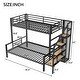 preview thumbnail 16 of 22, Metal Twin over Full Bunk Bed with Storage and Wardrobe