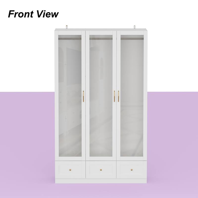 Multi-Piece Wardrobe Set Adaptable Closet Modules Combo Armoires