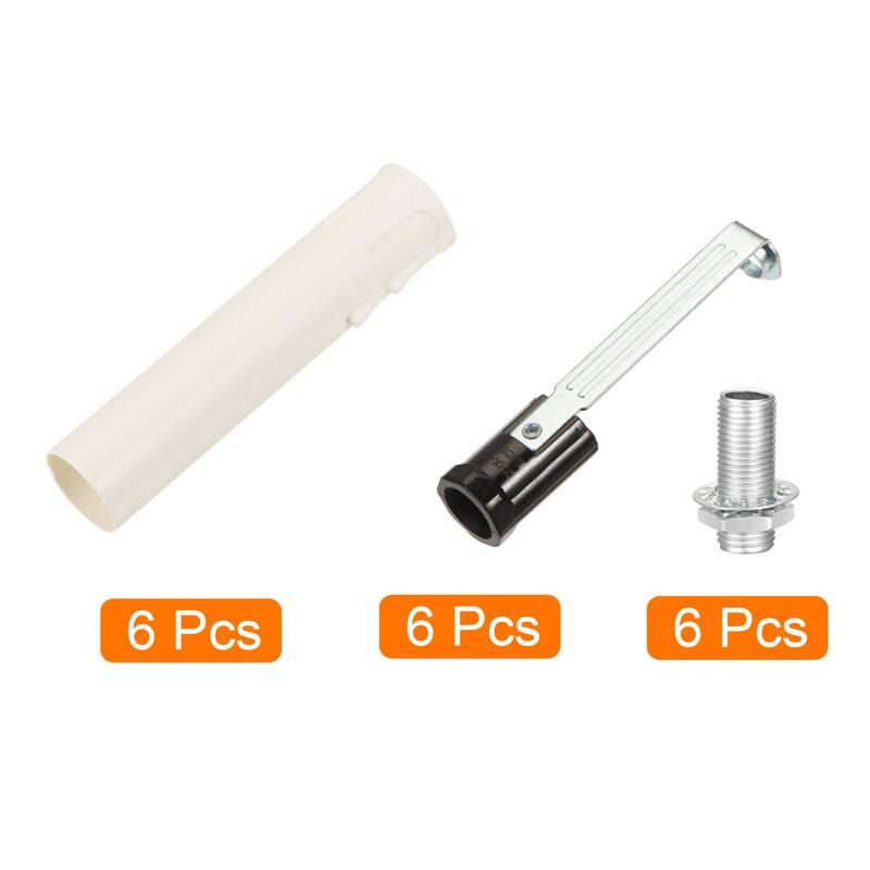4 Set Chandelier E12 Light Socket Kit with White Candle Cover Sleeves ...