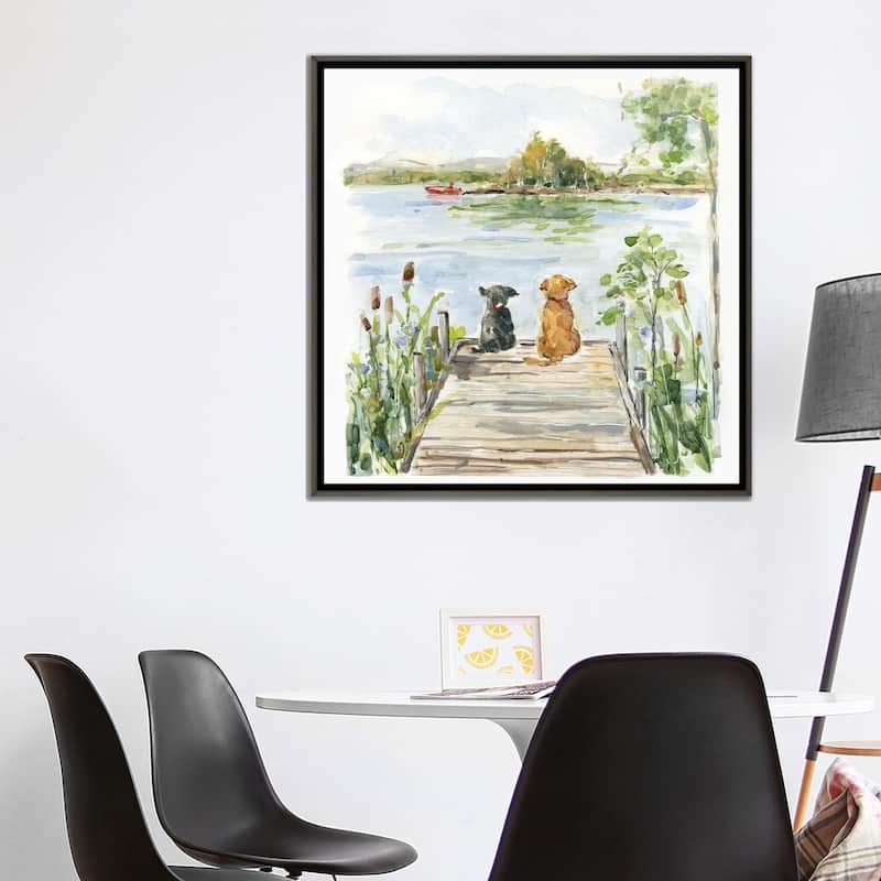 iCanvas "Lake Buddies" by Sally Swatland Framed