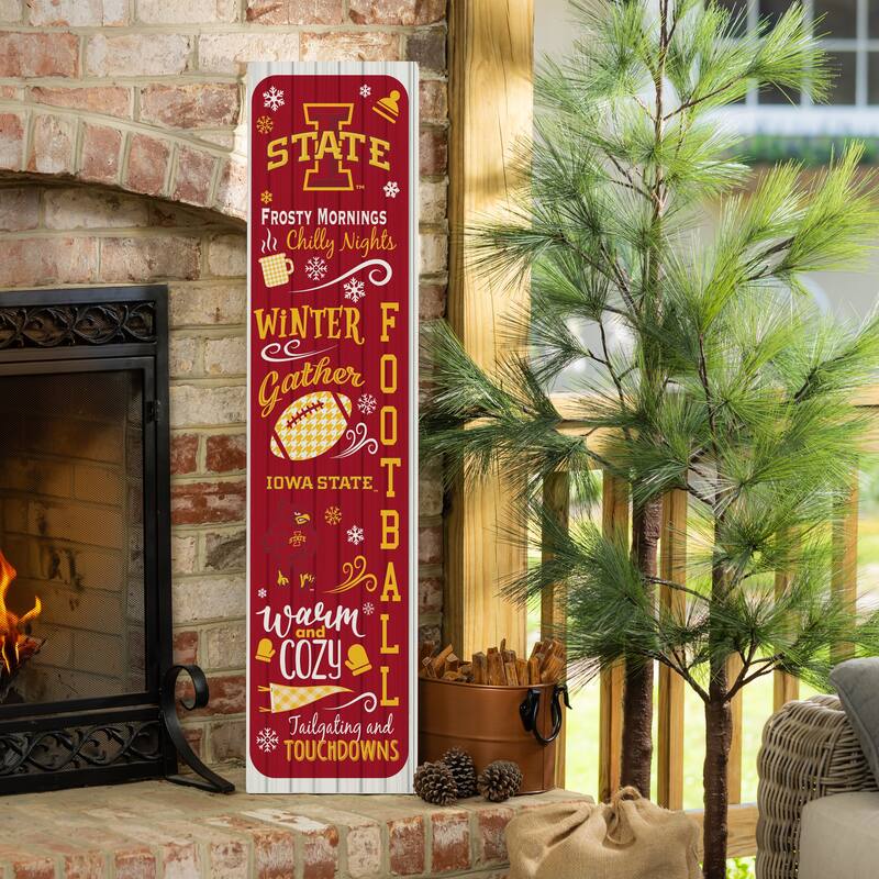 47" Double Sided Seasonal Porch Leaner, Iowa State University - 47" x 11.25" - Winter