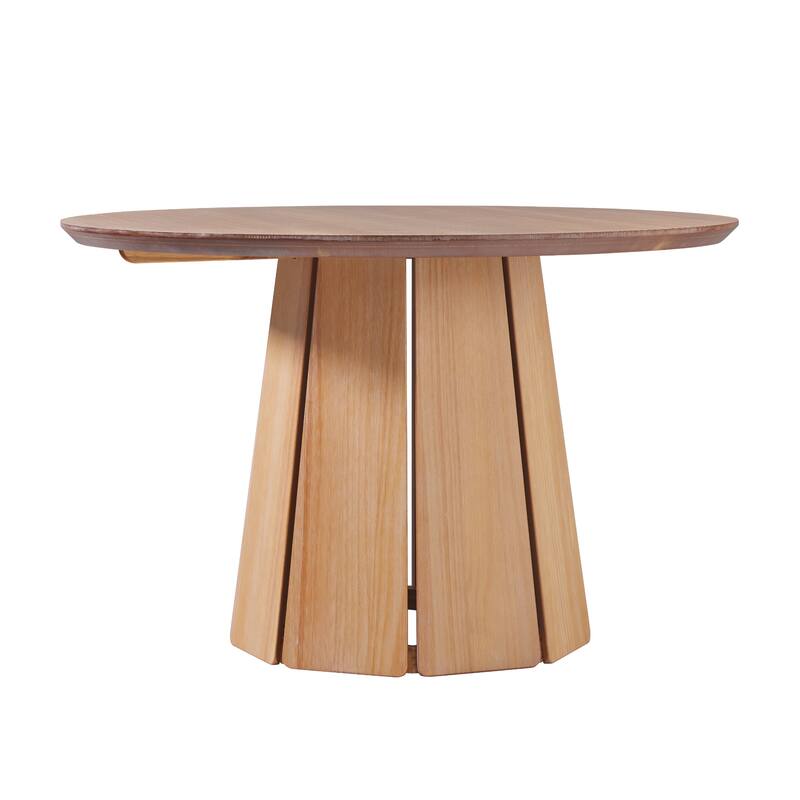 Middlebrook Designs 48 inch Round Solid Wood Pedestal Dining Table