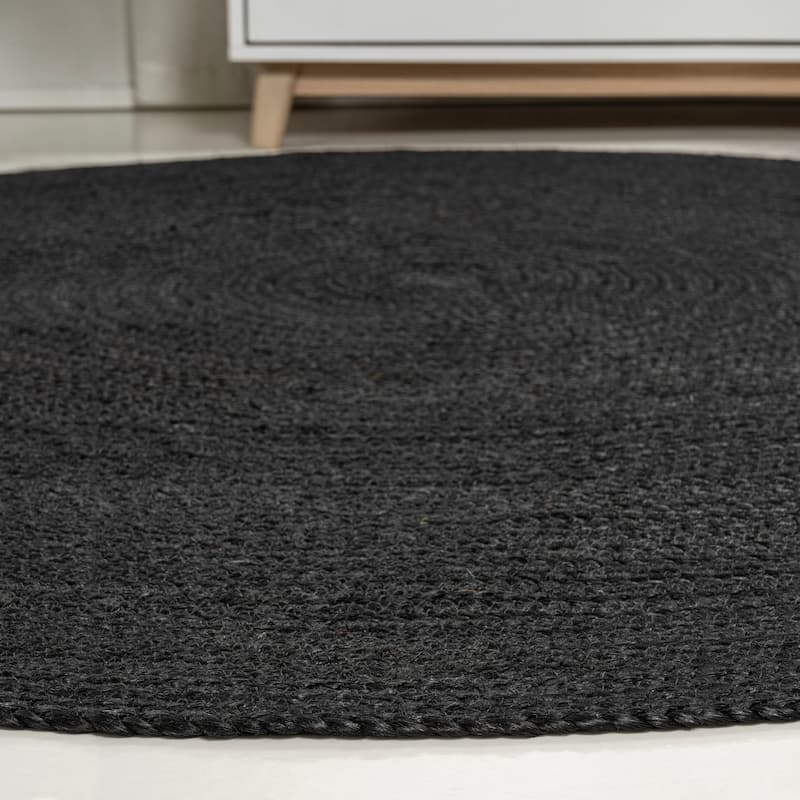 JONATHAN Y Abyss Braided Coastal Cottage Round Jute Area Rug