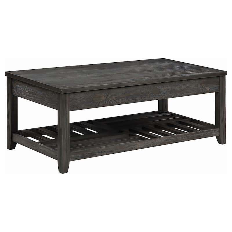 Cliffview Rectangular Wood Lift Top Coffee Table Grey - Wood - Grey