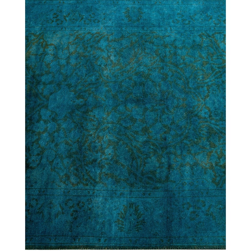 Fine Vibrance, One-of-a-Kind Hand-Knotted Runner Rug - Blue, 2' 8" x 4' 2" - 2' 8" x 4' 2"