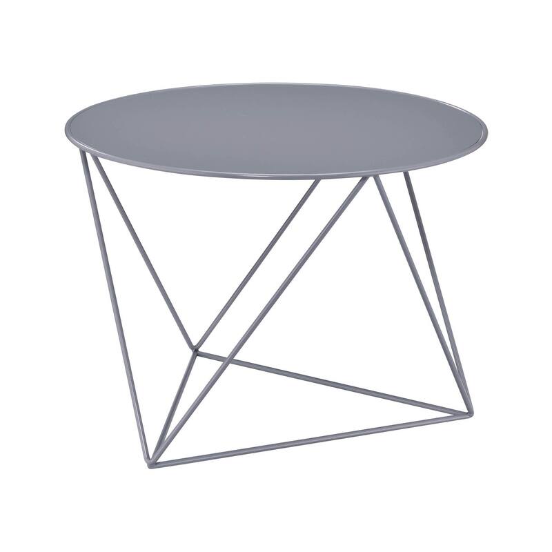 ACME Epidia Round Accent Table in Gray