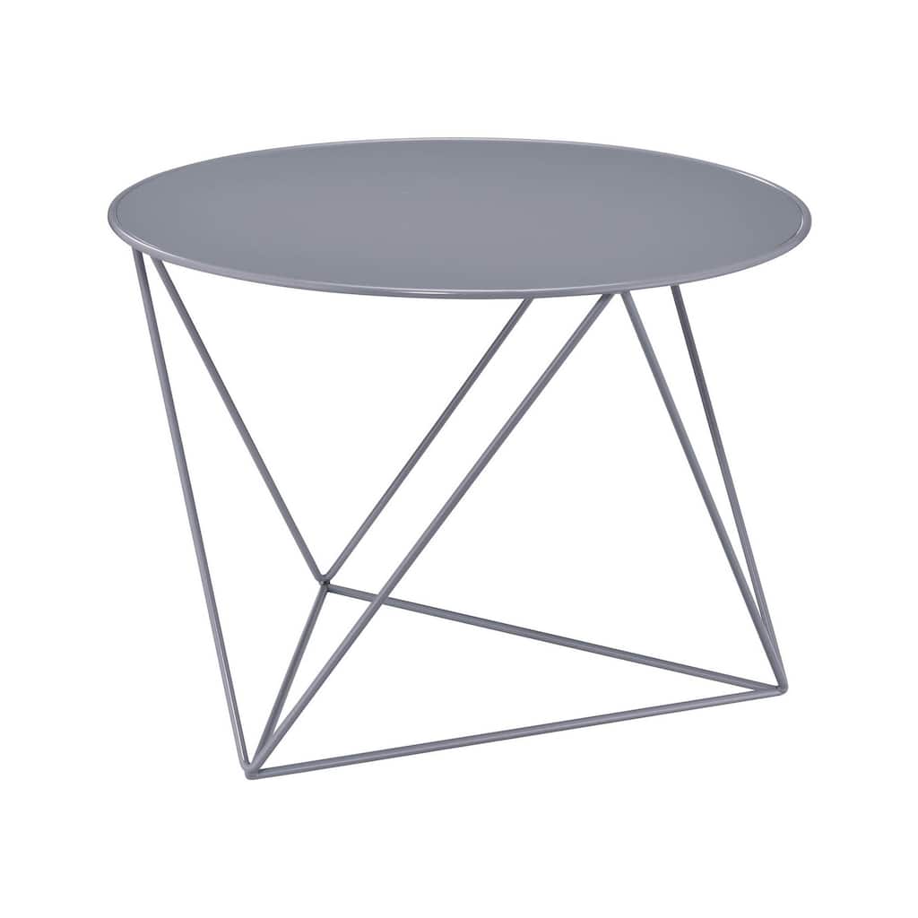 ACME Epidia Round Accent Table in Gray