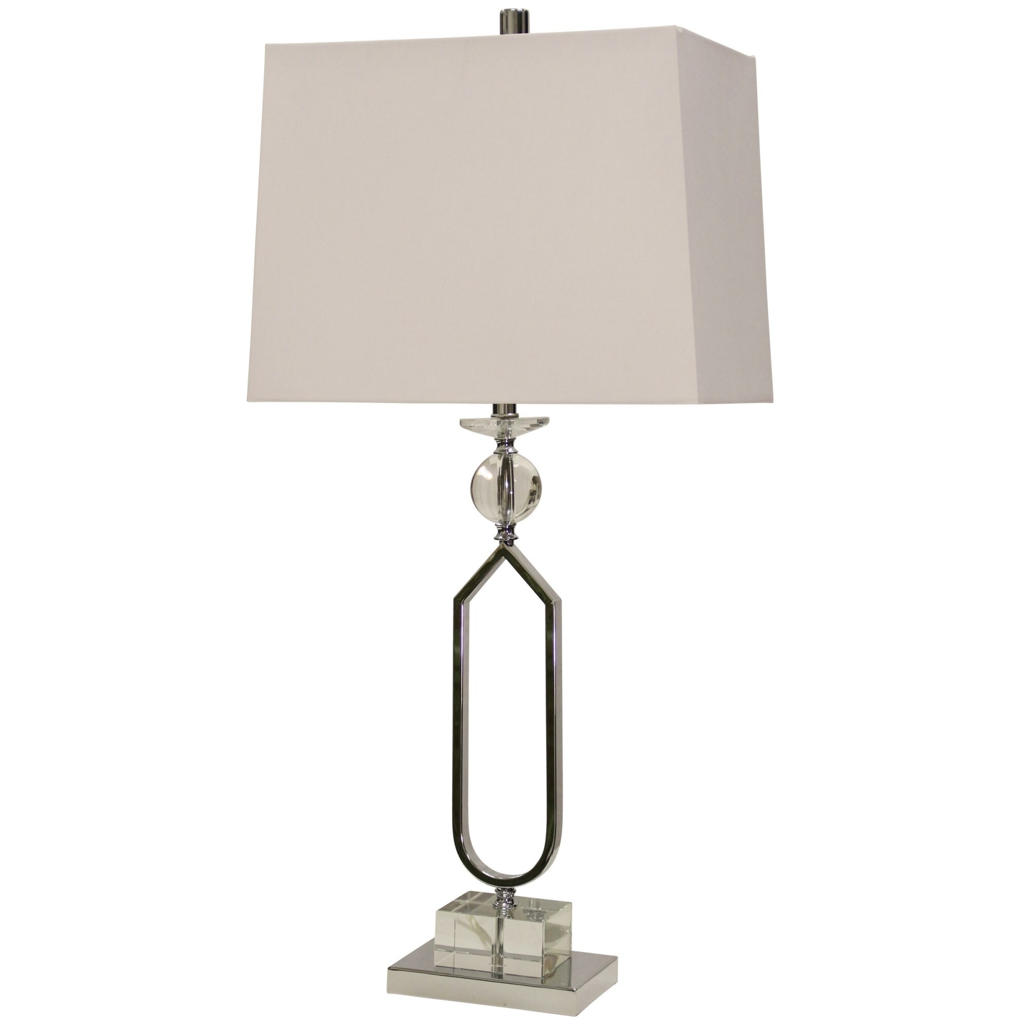 Delacora Sc L312864 Golinda 36 Tall Accent Table Lamp With Hardback Fabric Shade Chrome Overstock 25650552