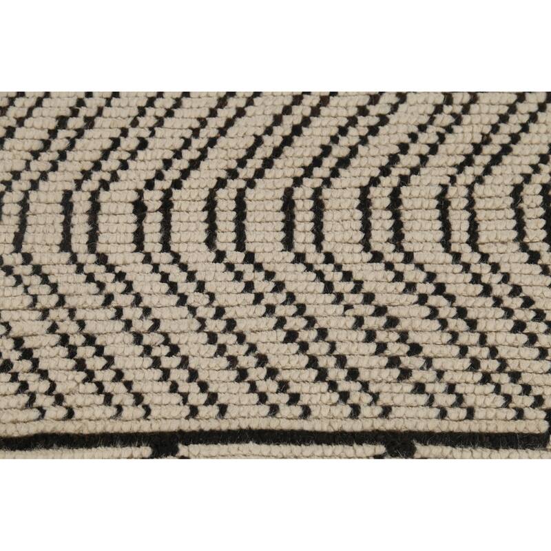 Moroccan Style Area Rug Hand-Knotted Oriental Beige Wool Carpet - 7'9"x 10'6"