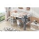 preview thumbnail 4 of 6, Twin Size Loft Bed with L-Shaped Desk, Tree Shape Bookcase and Charging Station
