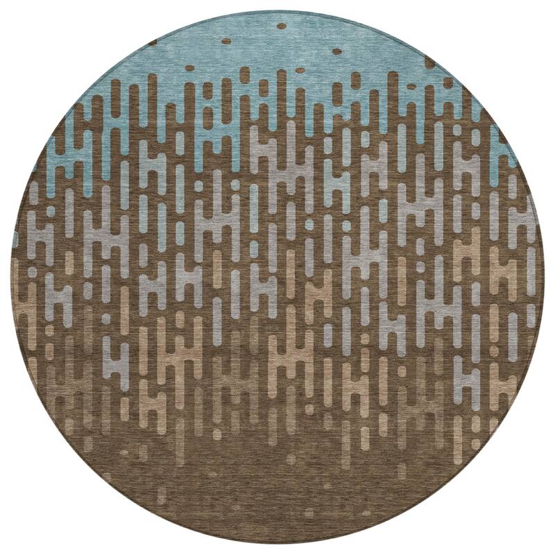 Machine Washable Indoor/ Outdoor Modern Kingman Chantille Rug