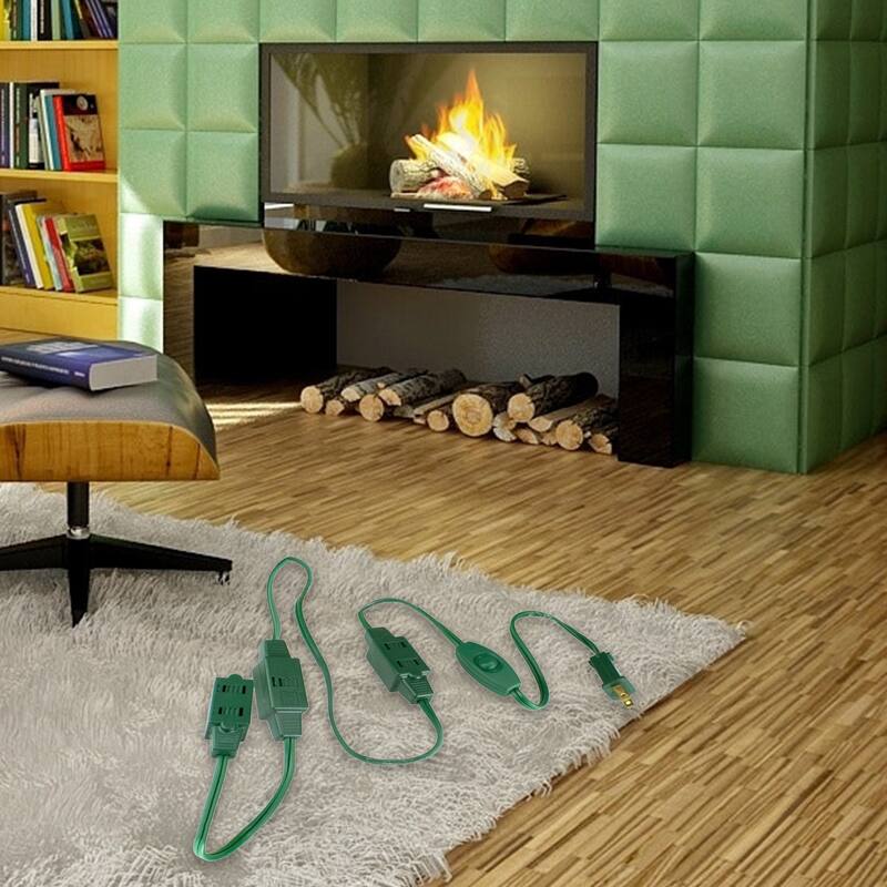 12' Indoor Polarized Extension Power Cord with 9-Outlets