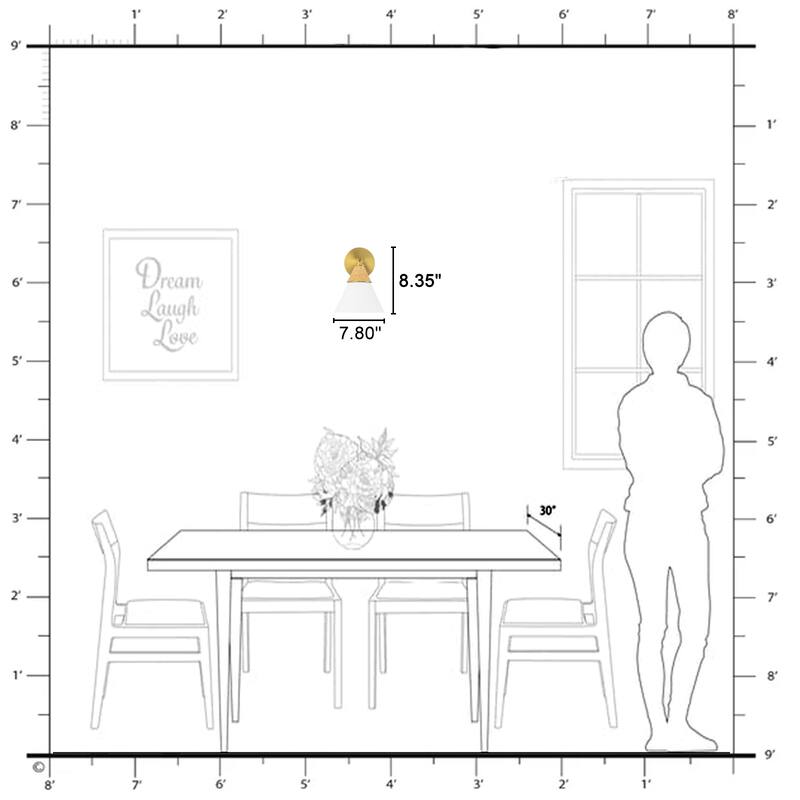 Wall Sconce with Milky Metal Cone Shade and Hand-Wrapped Jute Rope