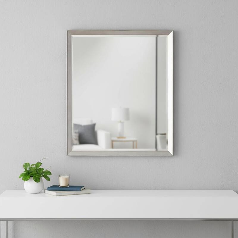 HomeRoots 32" Silver Framed Accent Mirror - 26.00 in. x 32.00 in. x 3.00 in. - 26.00 in. x 32.00 in.  x 3.00 in.
