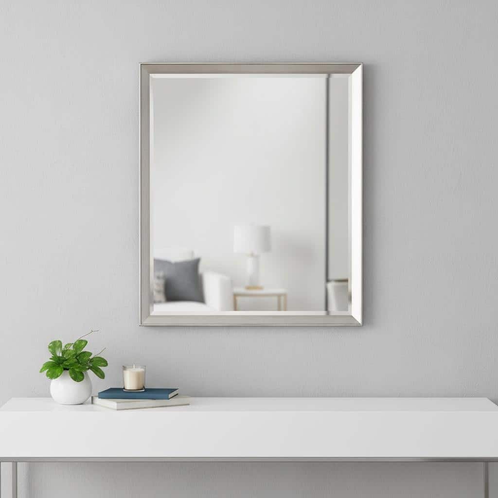HomeRoots 32" Silver Framed Accent Mirror - 26.00 in. x 32.00 in. x 3.00 in.