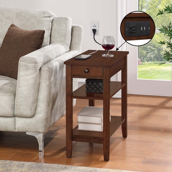 End table with storage and charging station hotsell