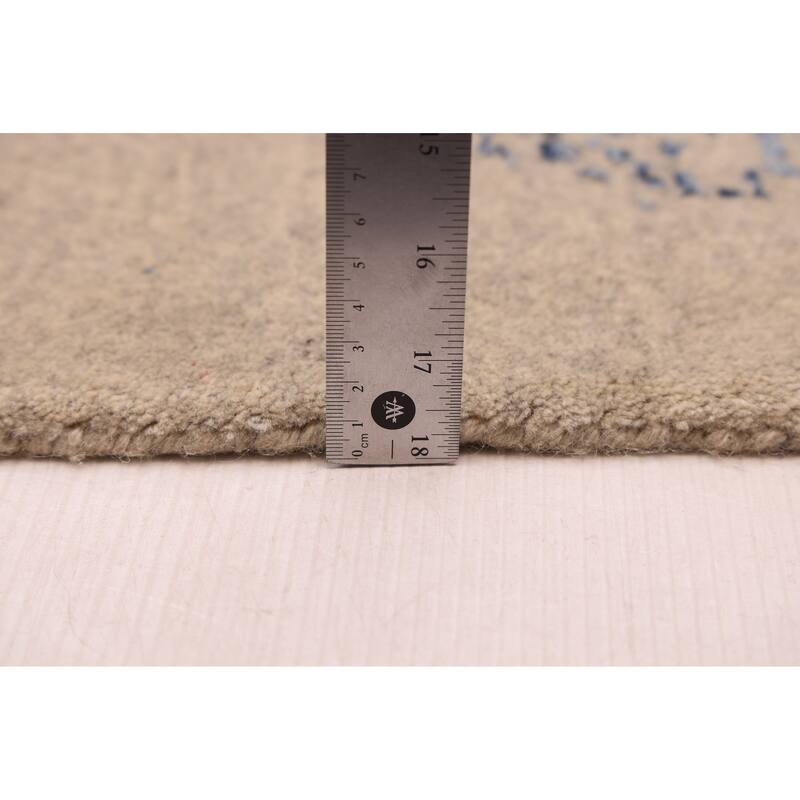 ECARPETGALLERY Hand Loomed Elysian Dark Blue, Light Khaki Rug - 7'10 x 9'11