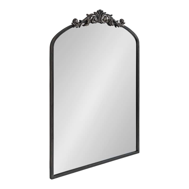 Kate and Laurel Arendahl Traditional Baroque Arch Wall Mirror - 24x36 - Black