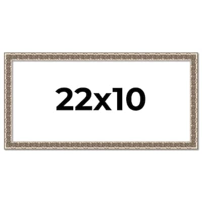 22x10 Frame Silver Versailles Ornate Solid Wood Picture Frame | 1 Inch