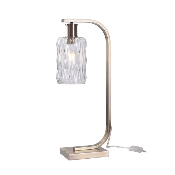 Kenster Antique Brass and Glass Desk Lamp. Opens flyout.