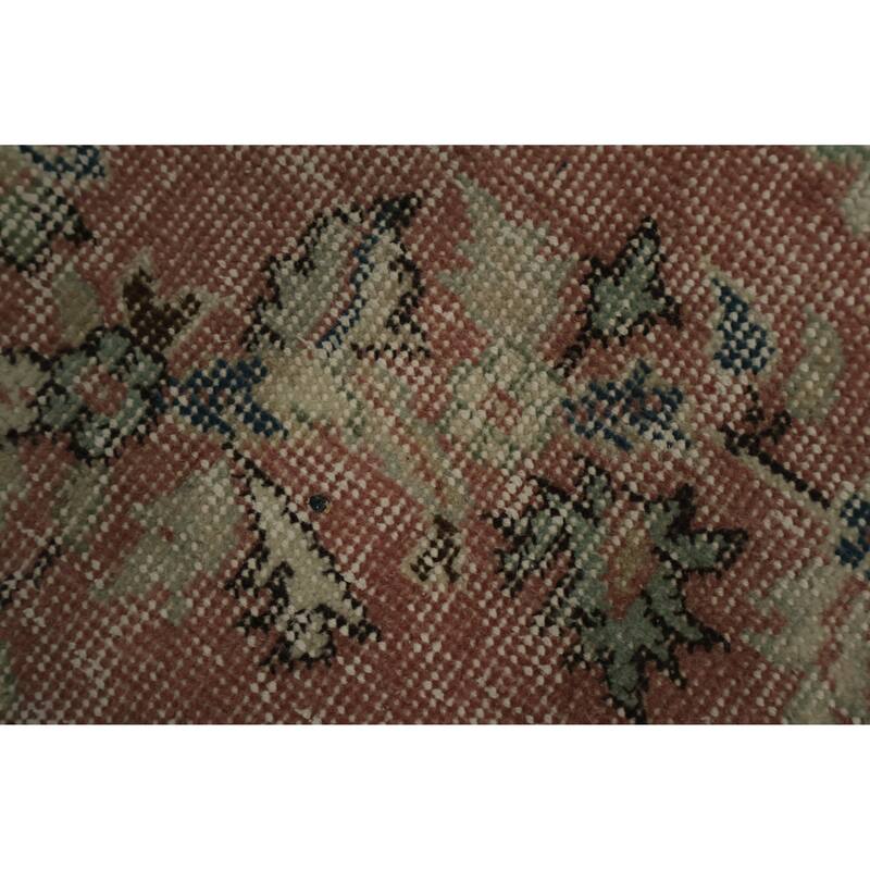 Hand Knotted Oriental 100% Wool Carpet Transitional Floral Pink Anatolian Area Rug - 9' 9'' X 5' 6''