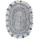 preview thumbnail 52 of 64, SAFAVIEH Handmade Cape Cod Lynda Coastal Jute Rug 5' x 7' Oval - Blue/Beige - Oval