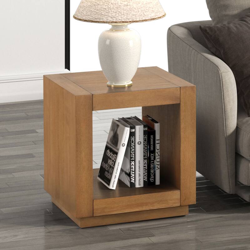 Furniture of America Gryel Modern 20-inch 1-Shelf End Table - Medium Oak