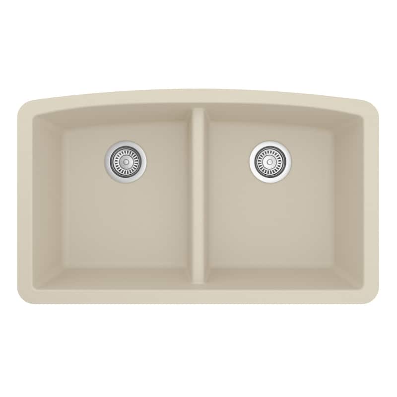 Karran Undermount Quartz Double Bowl Kitchen Sink - Bisque