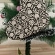preview thumbnail 1 of 1, Fabdivine Handmade Floral Christmas Stockings Linen Block Print Décor - 10"X4.5" Christmas Stockings - Chakri- Black