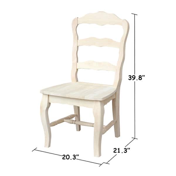 dimension image slide 1 of 2, International Concepts Solid Wood Versailles Side Chairs - Set of 2