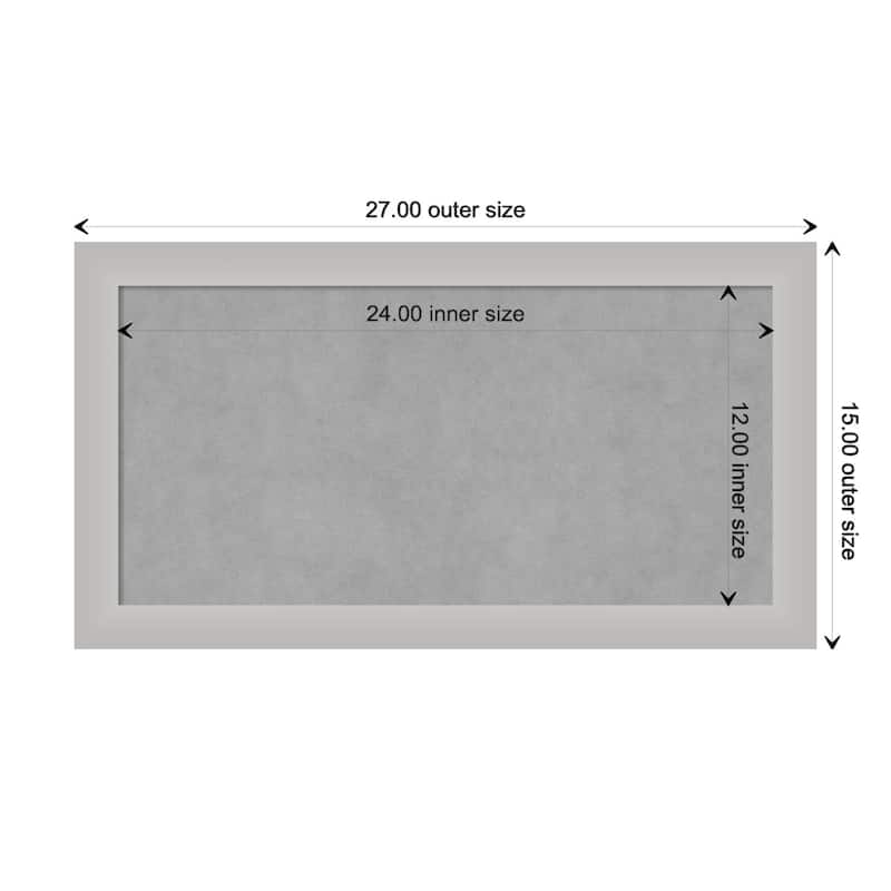 Amanti Art Low Luster Silver Framed Magnetic Board - Board Size 24x12
