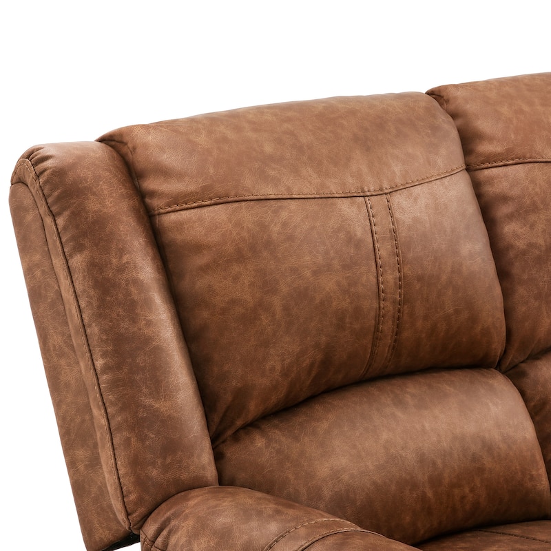 Manual Recliner,Faux Leather Reclining Sofa Set, 2-Seater Reclining Sofas For Living Room - 59"W X 37.4"D X 39.8"H
