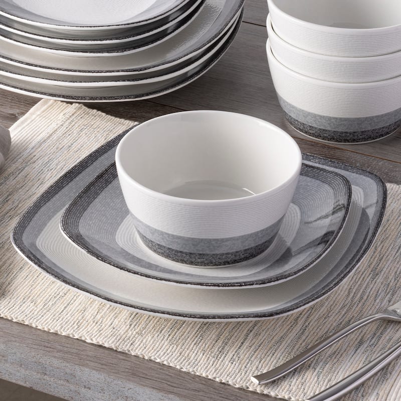 Noritake Colorscapes Layers 12-Piece Square Set, Service For 4