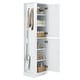 preview thumbnail 11 of 31, Modern Tall Bathroom Cabinet, Freestanding Storage Cabinet with Hooks and Adjustable Shelves, for Bathroom, White