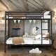 preview thumbnail 1 of 9, 2 In 1 Full XL Over Queen Metal Bunk Bed With Sturdy Frame Black
