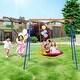 preview thumbnail 12 of 10, 40 Inch Saucer Swing Seat with A Shaped Metal Frame Stand Ideal Gift for Kids - 81.10"L x 72.05"W x 71.26"H