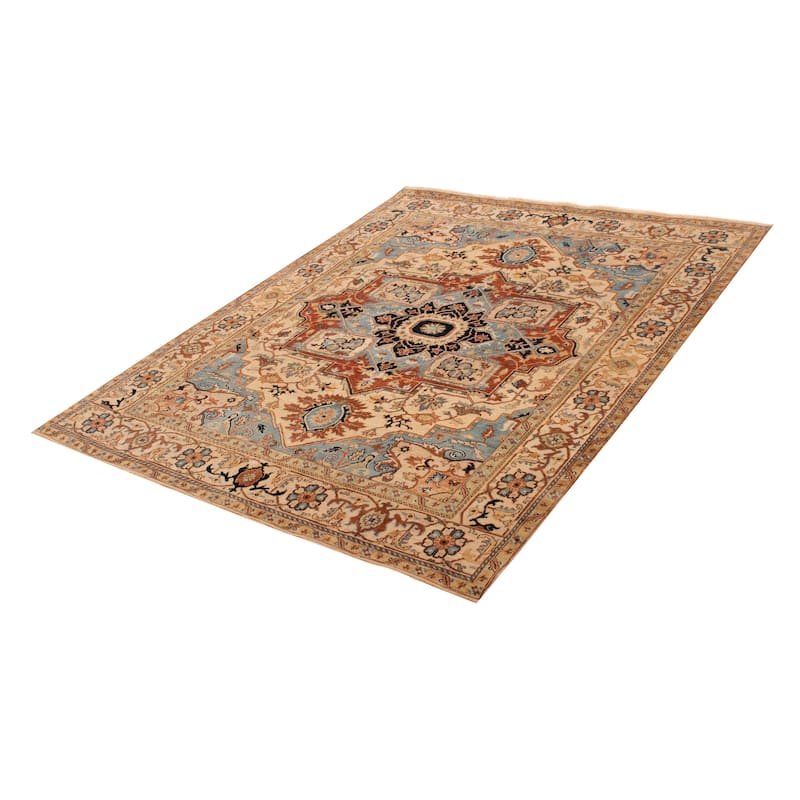 ECARPETGALLERY Hand-knotted Jules Sultane Ivory Wool Rug - 7'9 x 9'8