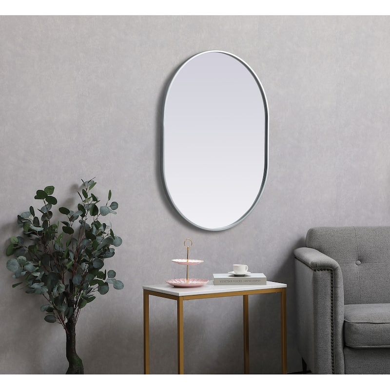 Indigo Home Metal Frame Oval Mirror 27x36 Inch