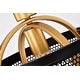 preview thumbnail 9 of 8, Lorelei Matte Black+Gold 1-Light Metal Drum Shade Pendant Light