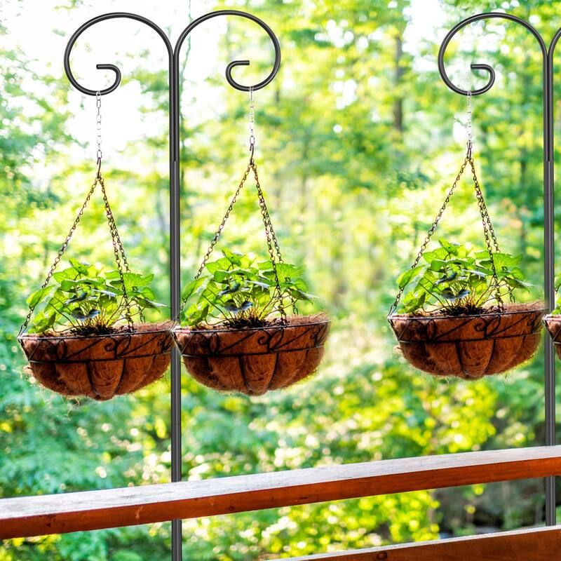 75" Adjustable Shepherds Hook Steel for Hanging Plant, Bird Feeders - 75" H