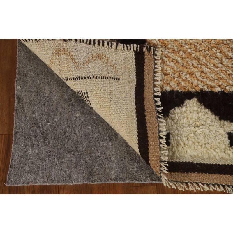Vegetable Dye Kurdish Runner Rug Handmade Turkish Wool Carpet - 3'4"x 10'7"