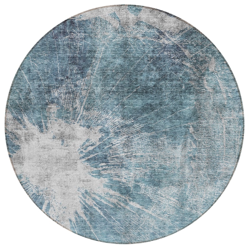 Machine Washable Indoor/ Outdoor Chantille Modern Tree Grain Rug