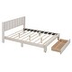 preview thumbnail 43 of 50, Beige Full Velvet Upholstered Bed with Large Storage Drawer - Stylish & Spacious