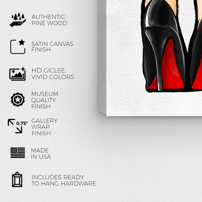 Wynwood Studio Canvas Fashion and Glam Walk My Style Black and Modern & Contemporary Wall Art Canvas Print