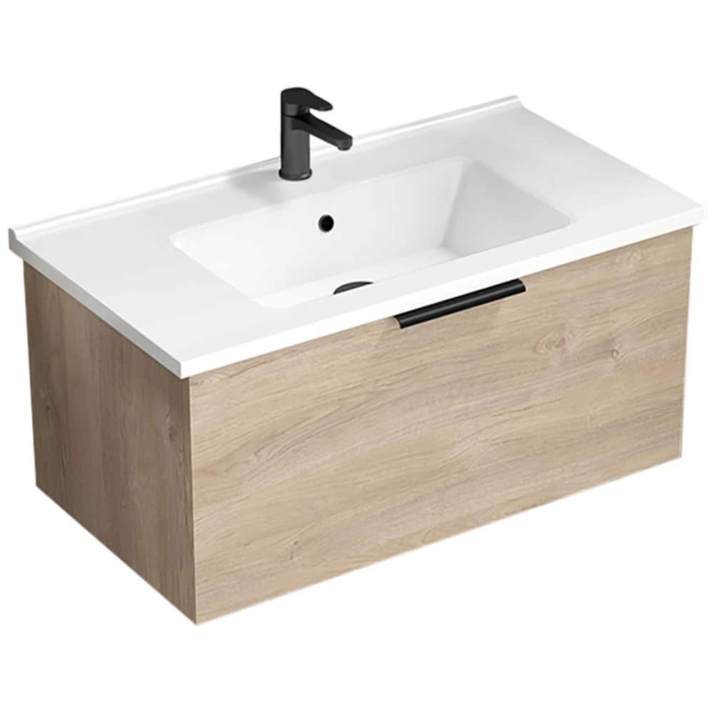 Nameeks Bodrum-3318-W Bodrum 33" Wall Mounted Single Basin Vanity Set